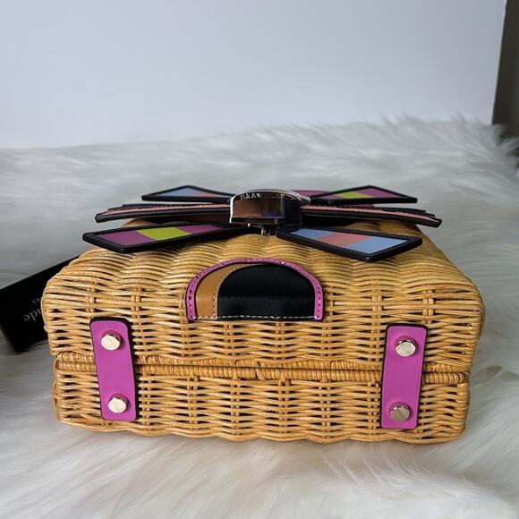 NWT💃Kate Spade Tee Time Wicker 3D Windmill Top-handle Bag - Picture 7 of 16